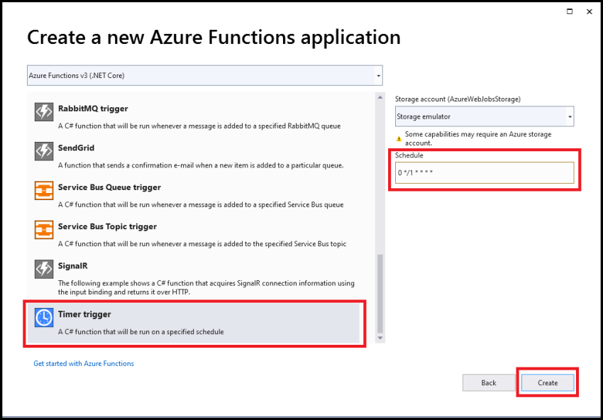 Create Azure Function - Timmer Trigger In Visual Studio