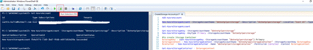 Create Azure Storage Account and Container using PowerShell