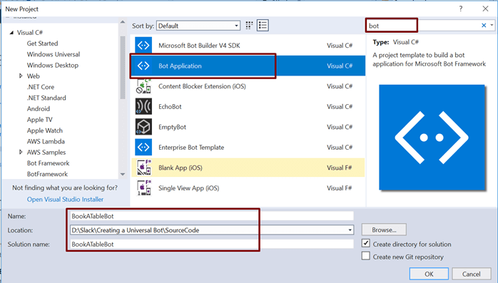 Create Chatbot Using Microsoft's Bot Framework And Dialogflow API - (Bot using Microsoft's Bot Framework)