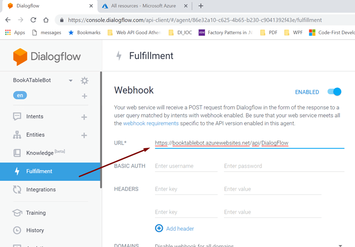 Create Chatbot Using Microsoft's Bot Framework And Dialogflow API - (Bot using Microsoft's Bot Framework)