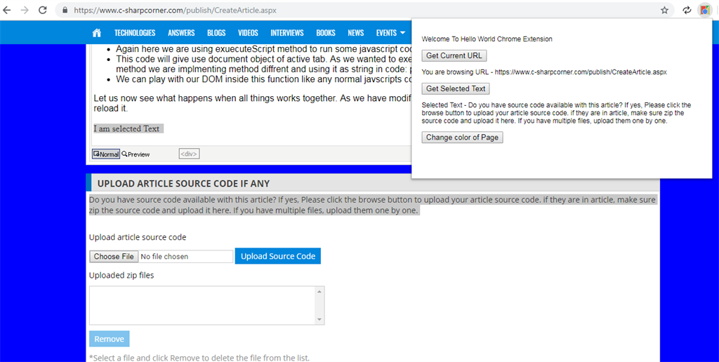 Create Chrome Extension And Implement Basic Use Cases