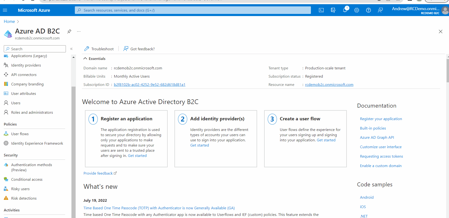 create custom policy to connect Azure AD user in Azure AD B2C Flow