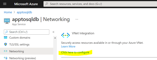 How To Enable Virtual Network Integration In App Service In Azure