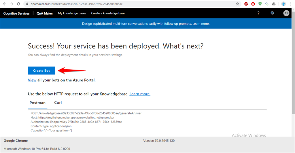 Create FAQ BOT using QnA Cognitive Service and Integrate BOT Service to the Microsoft Teams