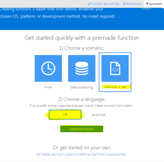 Create First Azure Function