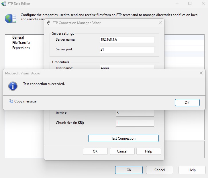 Create FTP Task in SQL Server Integration Services
