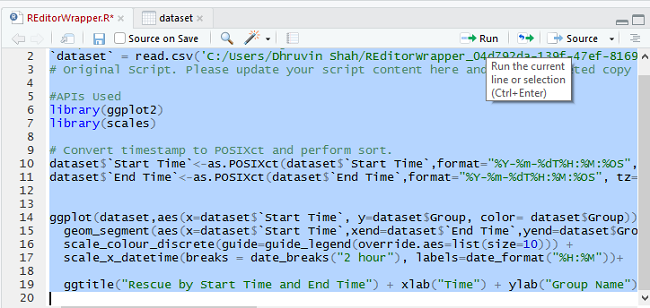 Create Gantt Chart To Show Duration Between Start Time And End Time Using R Within Power BI