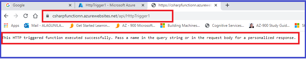 Http Trigger Function in Azure Portal