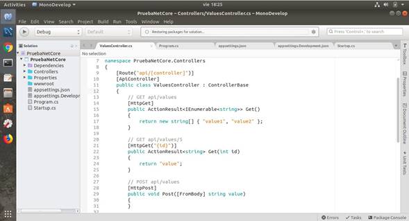 Create .NET Core Web API (C#) In MonoDevelop On Ubuntu 18.04