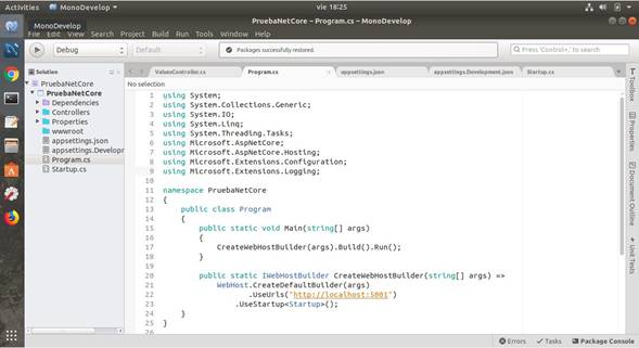 Create .NET Core Web API (C#) In MonoDevelop On Ubuntu 18.04