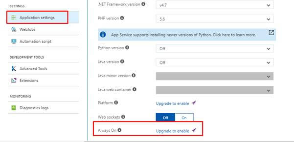 Application settings