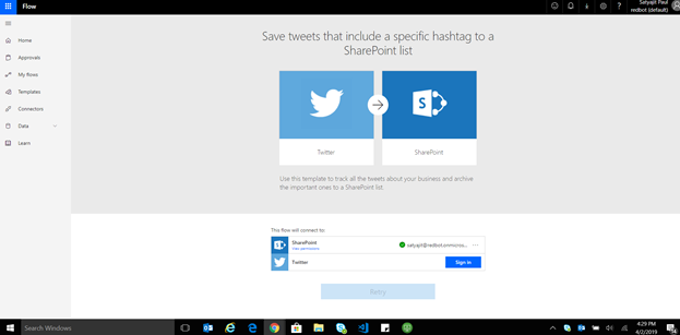 Create SharePoint List Items From Twitter Hashtags