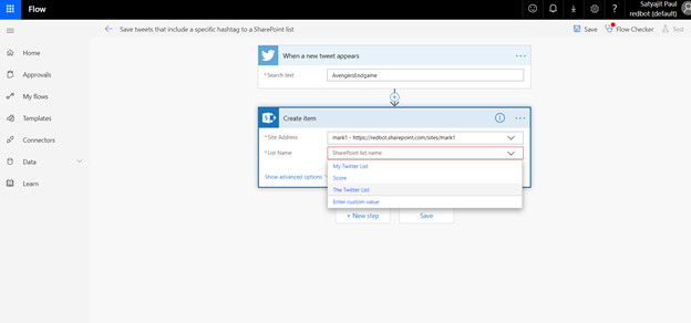 Create SharePoint List Items From Twitter Hashtags