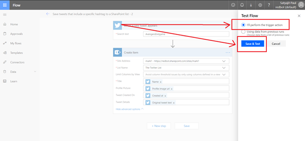Create SharePoint List Items From Twitter Hashtags