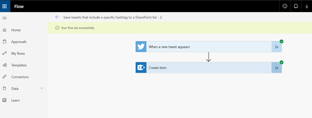 Create SharePoint List Items From Twitter Hashtags