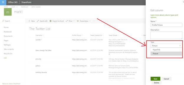 Create SharePoint List Items From Twitter Hashtags