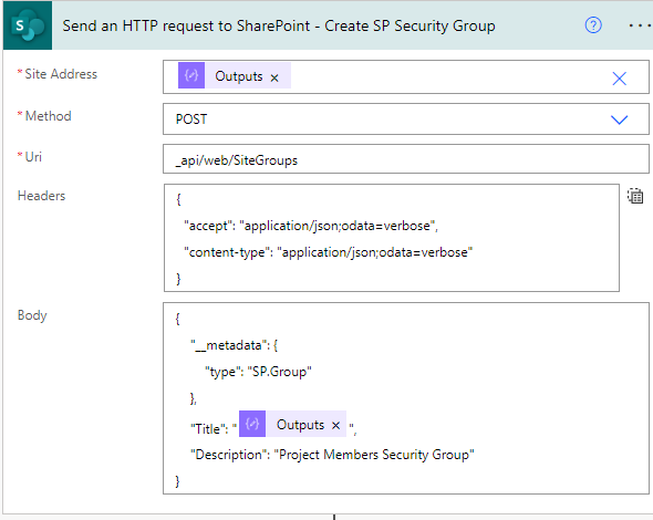 Create SharePoint Security Group using Power Automate
