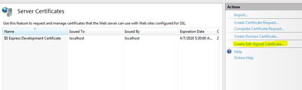 Create Self-Signed Certificate