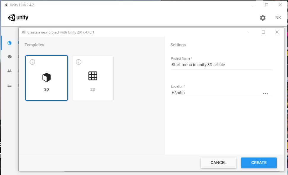 SETTINGS MENU in Unity 