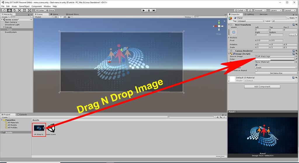 Create A Start Menu Scene Using C# Script In Unity 3D