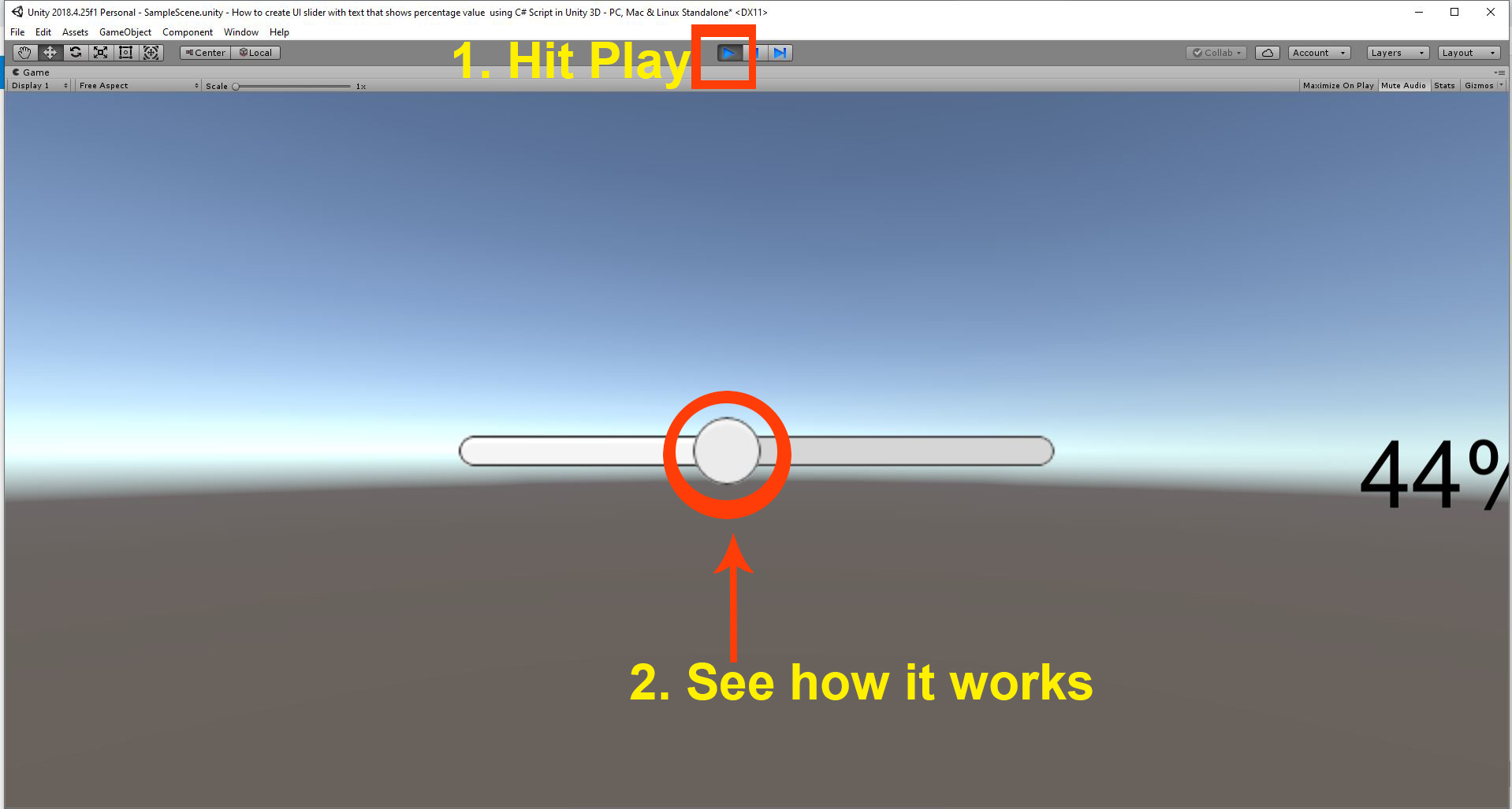 Create UI Slider With Text That Shows Percentage Value Using C# Script ...