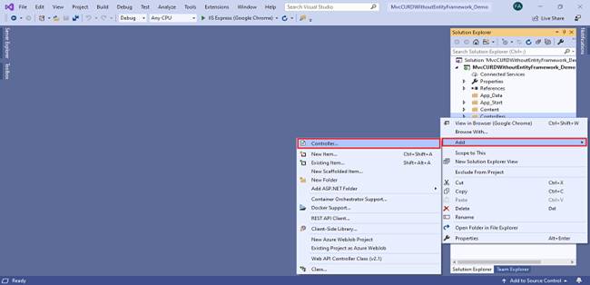 Create Update Read Delete Operation In MVC With ADO.NET