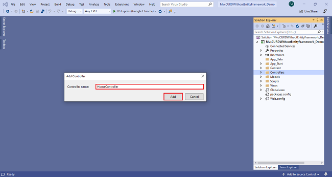 Create Update Read Delete Operation In MVC With ADO.NET