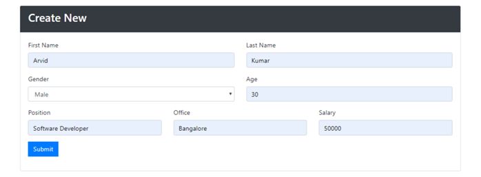Create Update Read Delete Operation In MVC With ADO.NET