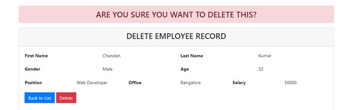 Create Update Read Delete Operation In MVC With ADO.NET