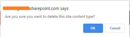 Confirm the delete operation