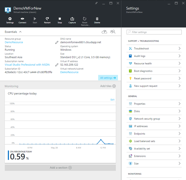 Create Virtual Machine Using Azure's New Portal