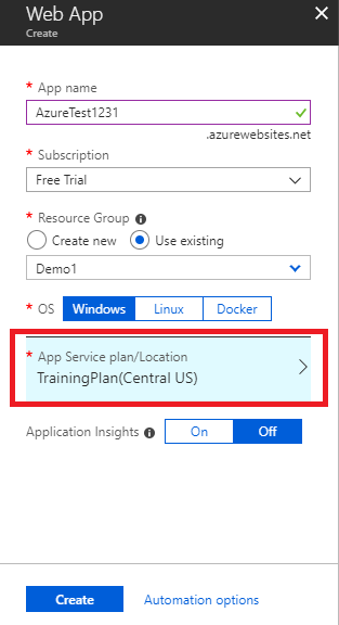 Create Web App In Azure