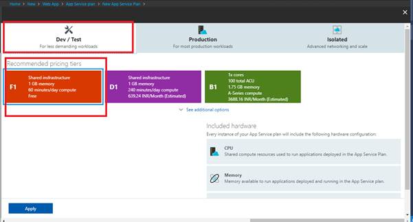 Create Web App In Azure