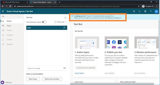 Create Your First Bot Using Microsoft Power Virtual Agents