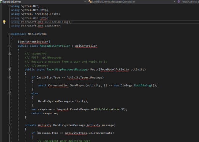 Create Your First Bot Using Visual Studio 2017 - Step By Step Guide