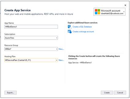 Create your own Azure Chat Bot 