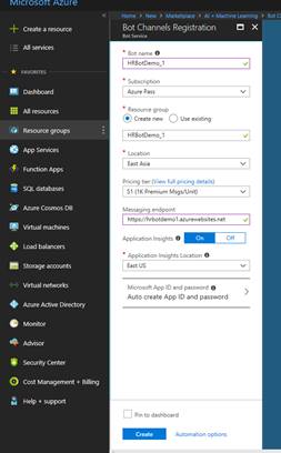 Create your own Azure Chat Bot 