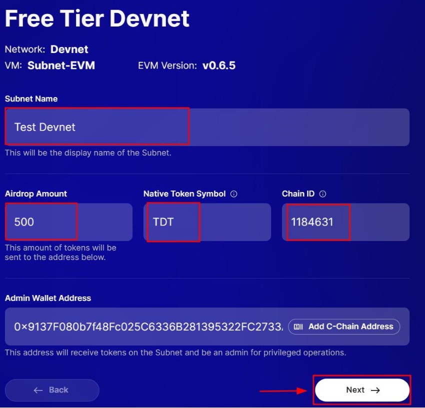 Create Subnet Pannel