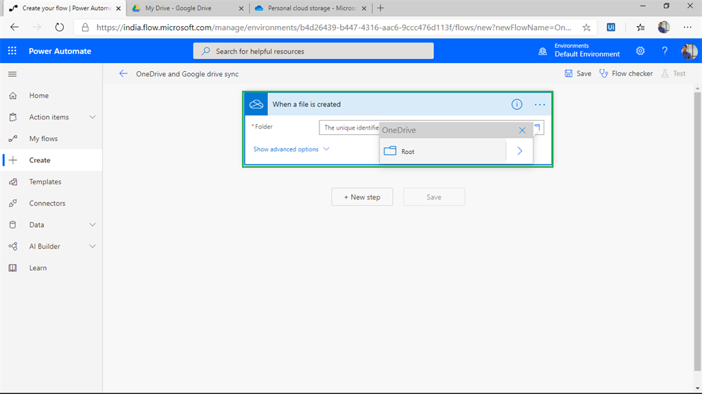 Creating A Auto Sync Flow Between Onedrive And Google Drive Using Microsoft Flow