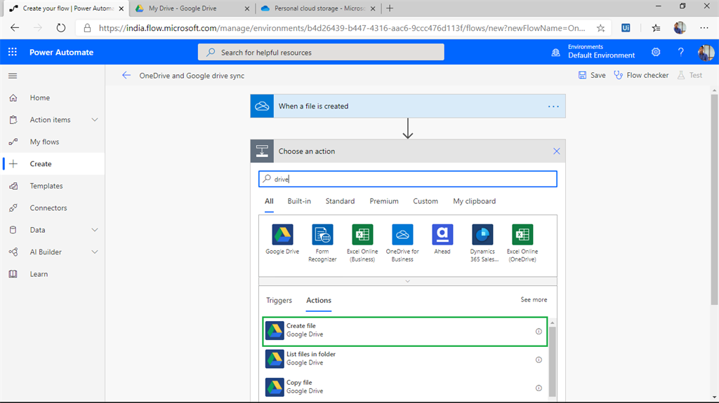 Creating A Auto Sync Flow Between Onedrive And Google Drive Using Microsoft Flow
