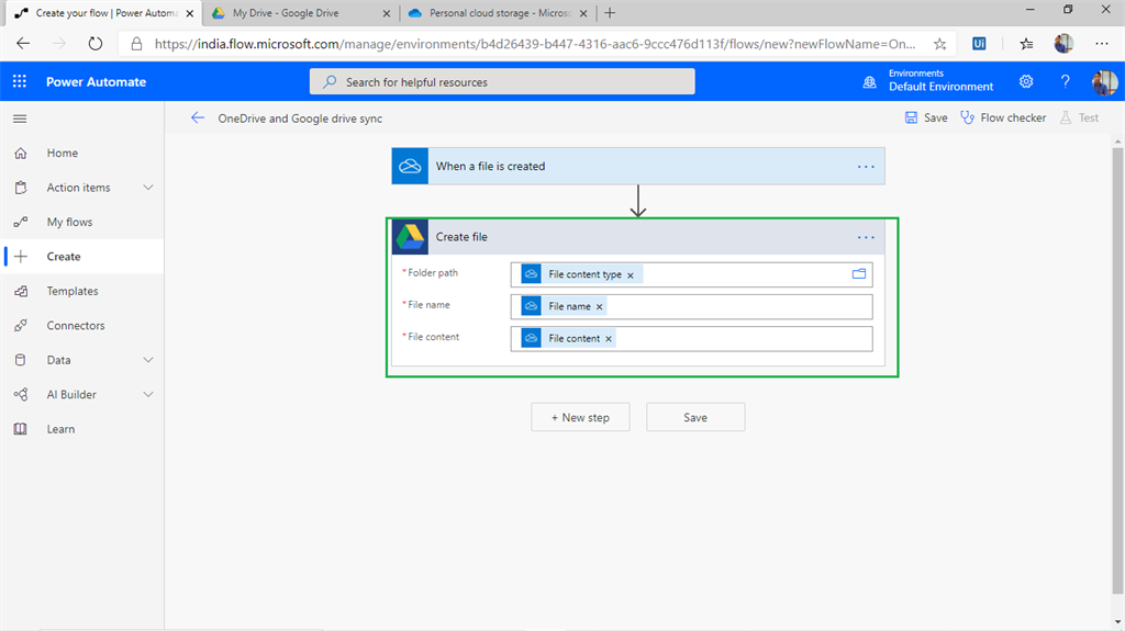 Creating A Auto Sync Flow Between Onedrive And Google Drive Using Microsoft Flow