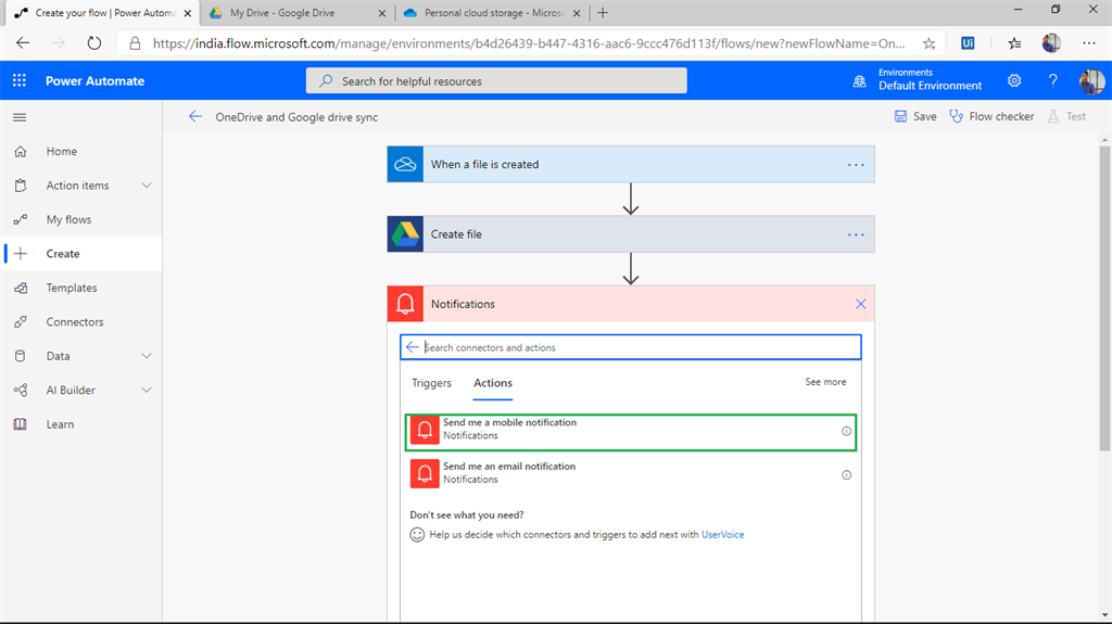 Creating A Auto Sync Flow Between Onedrive And Google Drive Using Microsoft Flow