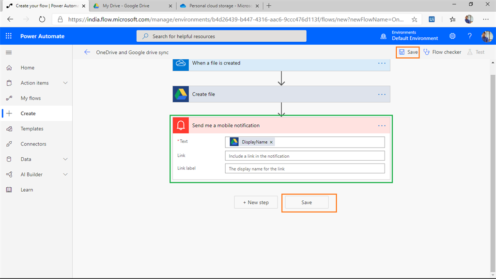 Creating A Auto Sync Flow Between Onedrive And Google Drive Using Microsoft Flow