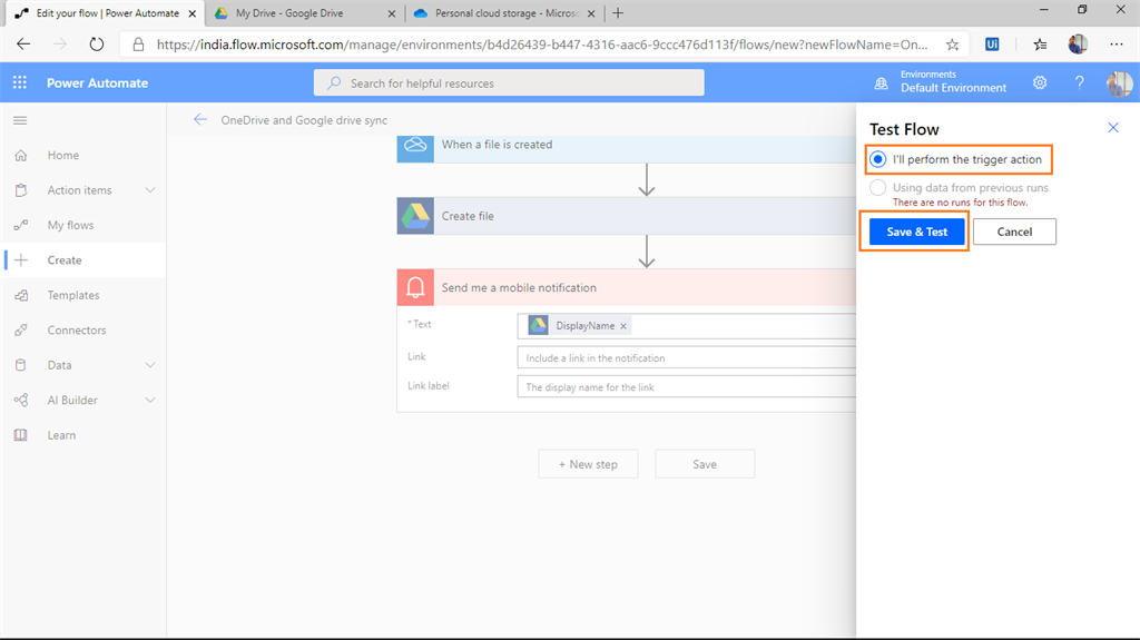 Creating A Auto Sync Flow Between Onedrive And Google Drive Using Microsoft Flow