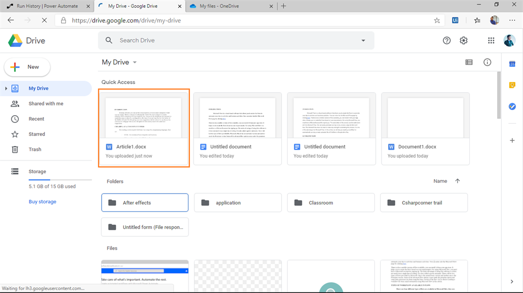 Creating A Auto Sync Flow Between Onedrive And Google Drive Using Microsoft Flow