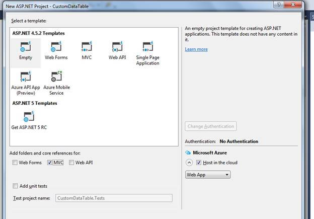 creating a Custom Datatable in MVC using Entity Framework and Jquery / Ajax