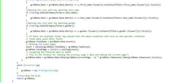 creating a Custom Datatable in MVC using Entity Framework and Jquery / Ajax