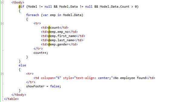 creating a Custom Datatable in MVC using Entity Framework and Jquery / Ajax