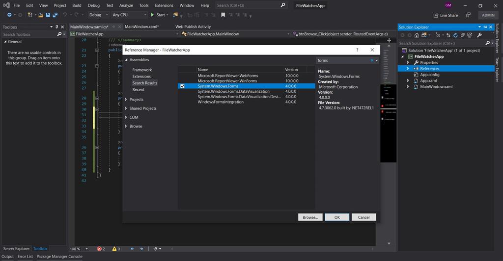 Windows Namespace Reference