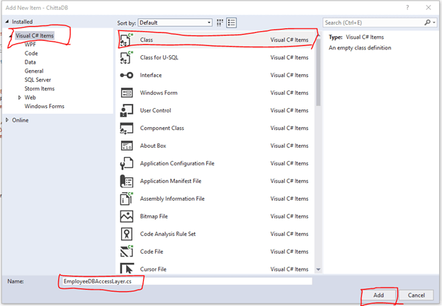 Creating A .NET Core 2.1 Class Library Project Using ADO.NET
